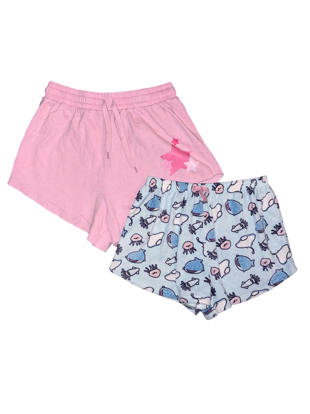Chemistry Pink & Light Blue Plush Lounge Shorts Set